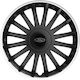 Versaco Auto Radkappen Set Crystal mit Marke Auto 4Stück 14" Schwarz