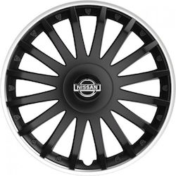 Versaco Crystal Τάσια 13" με Σήμα Nissan Μαύρο 4τμχ