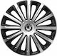 Versaco Auto Radkappen Set Trend mit Marke Skoda 4Stück 14" Silber