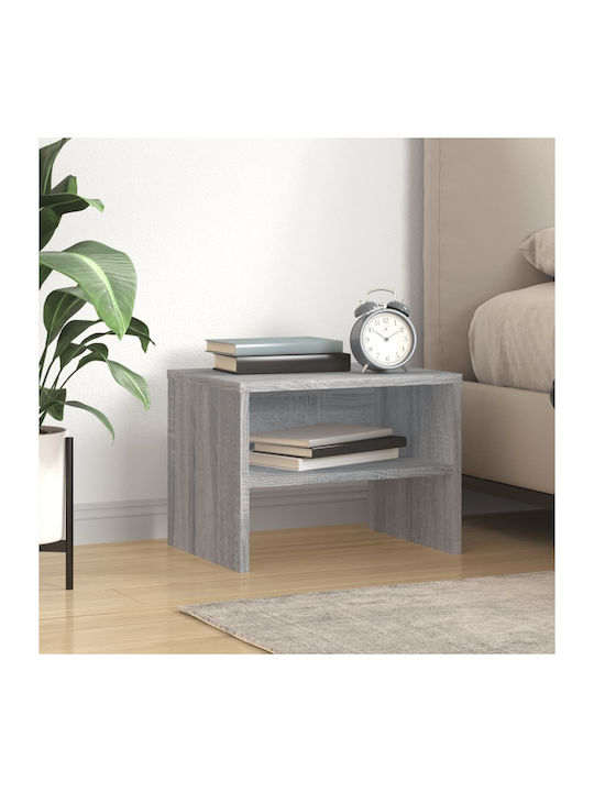 Wooden Bedside Table Gray 40x30x30cm