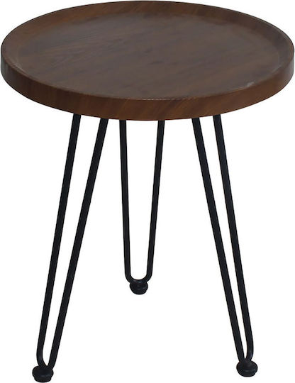 Round Side Table Matrix Wooden Brown L45xW45xH55cm.