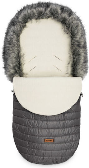 Sensillo Universal Waterproof Stroller Footmuff with Fleece Lining 100x46cm Gray