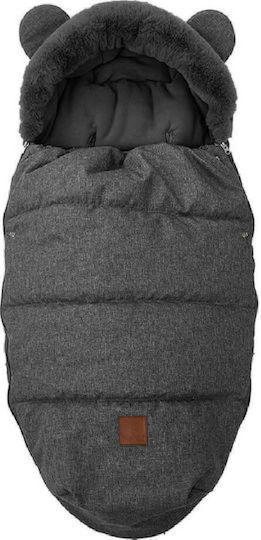 Bebe Stars Velour Universal Stroller Footmuff Waterproof Gray With Velvet Lining 90x50cm