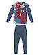 Sabor Детска пижама Зимна Памучна Син Marvel Spiderman