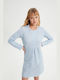 Vamp Winter Baumwolle Damen Nachthemd blue