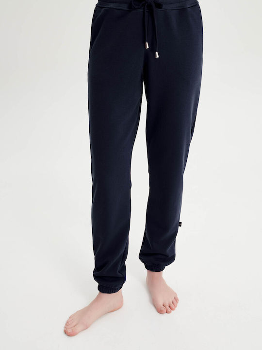 Vamp Winter Cotton Women's Pyjama Pants Blue