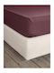 Nima Unicolors Σεντόνι Ημίδιπλο με Λάστιχο 120x200+32εκ. Deep Bordeaux