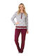 Lydia Creations Winter Women's Pyjama Set Burgundy