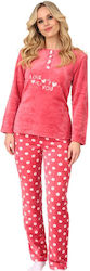 Lydia Creations Iarnă Set pijama femei Fleece Portocaliu