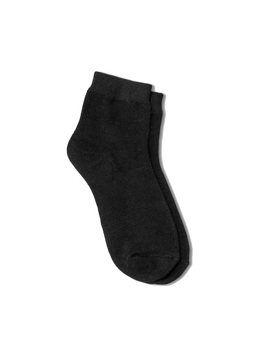 Oemen Damen Einfarbige Socken Schwarz 1Pack