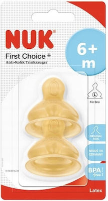 Nuk First Choice+ Rubber Baby Bottle Teats High Flow 2pcs