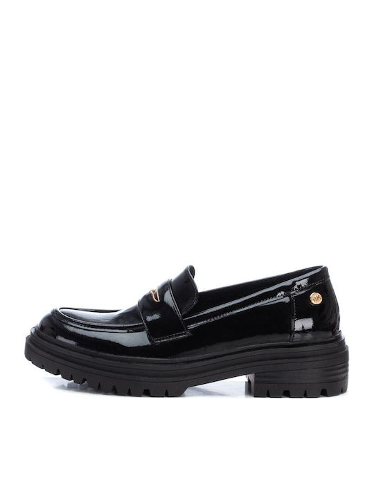 Xti Lackleder Damen Loafers in Schwarz Farbe