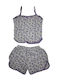 Tres Chic Sommer Damen Pyjama-Set Lila
