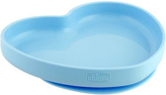 Chicco Baby Food Plate Easy made of Silicone Blue