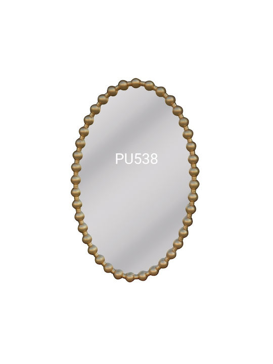 CMSpa Wandspiegel Oval mit Gold Metallisch Rahmen 110x70cm 1Stück
