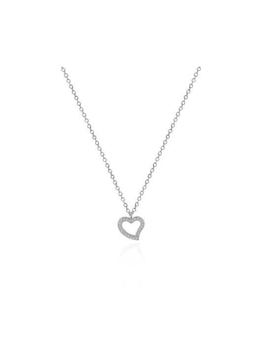 Papoulidis Jewellery Necklace with design Heart from Silver