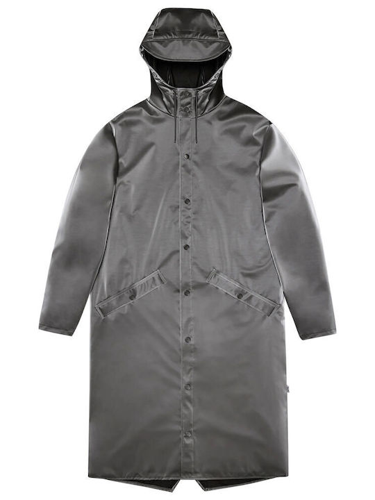 Women's Long Puffer Jacket for Spring or Autumn Gray