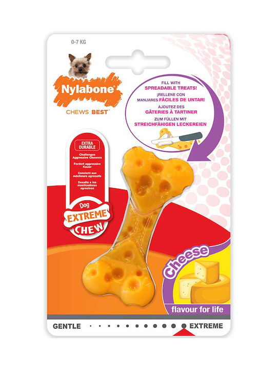 Nylabone Dura Kunststoff Hundespielzeug Knochen Kauartikel Groß Gelb