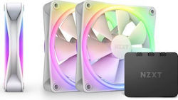 NZXT F120 RGB Duo Ventilator Carcasă cu Conexiune 4-Pin PWM 2buc Alb