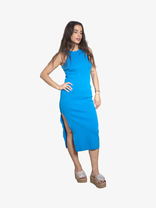 Olian Maxi Evening Dress with Slit Blue