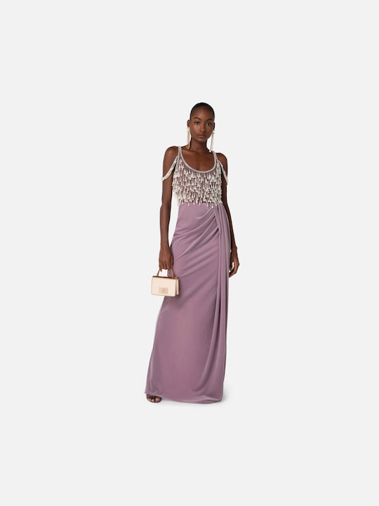 Elisabetta Franchi Maxi Evening Dress Purple