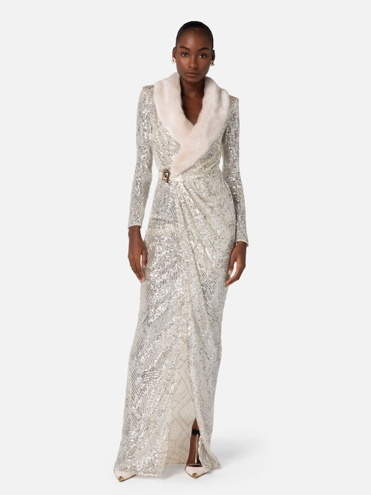 green emerald velvet dress Elisabetta Franchi