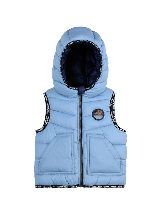 Energiers Boys Casual Jacket Blue Double Sided Sleeveless with Ηood