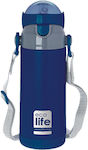 Ecolife Детска бутилка за вода Термос Неръждаема стомана Син 400мл 33-BO-2989