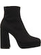 Leder Stiefeletten Damen Schwarz