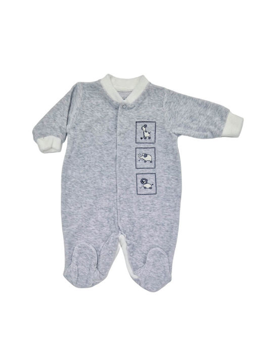 Mother Baby Baby Bodysuit Set Long-Sleeved Velvet Gray