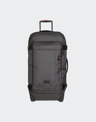 Eastpak Tranverz L Large Travel Suitcase Fabric Dark Gray with 2 Wheels Height 79cm.