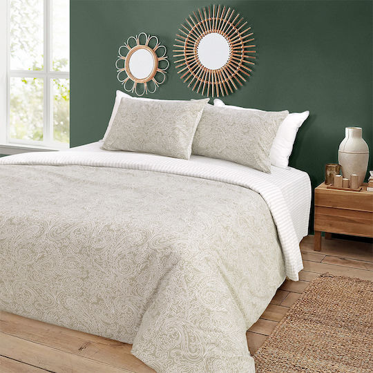 Lino Home Комплект Плик за Завивка Памучен Кинг Сайз с 2 Калъфки 220x240 Pasilio Бежов