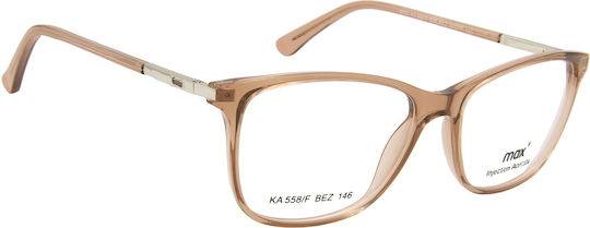Max Plastic Eyeglass Frame Beige KA 558/F BEZ