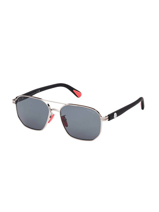 Moncler Men's Sunglasses with Gray Metal Frame and Gray Lens ML0242-14V