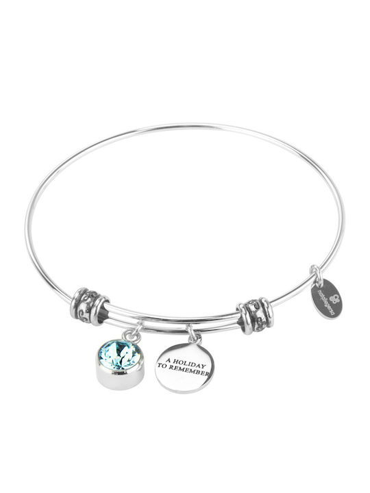 Natalie Gersa Women's Bracelet Handcuffs from Stainless Steel with Zircon 21cm