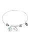 Natalie Gersa Women's Bracelet Handcuffs from Stainless Steel with Zircon 21cm