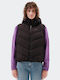 Emerson Women's Short Puffer Jacket for Spring or Autumn with Hood Black