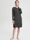 Vamp Winter Damen Nachthemd Schwarz