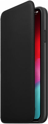 Apple Folio Umschlag Rückseite Leder Schwarz (iPhone XS Max)