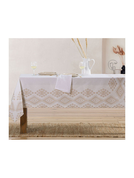 Nef-Nef Homeware Tablecloth Cotton Shreder Ecru 140x180cm 034078