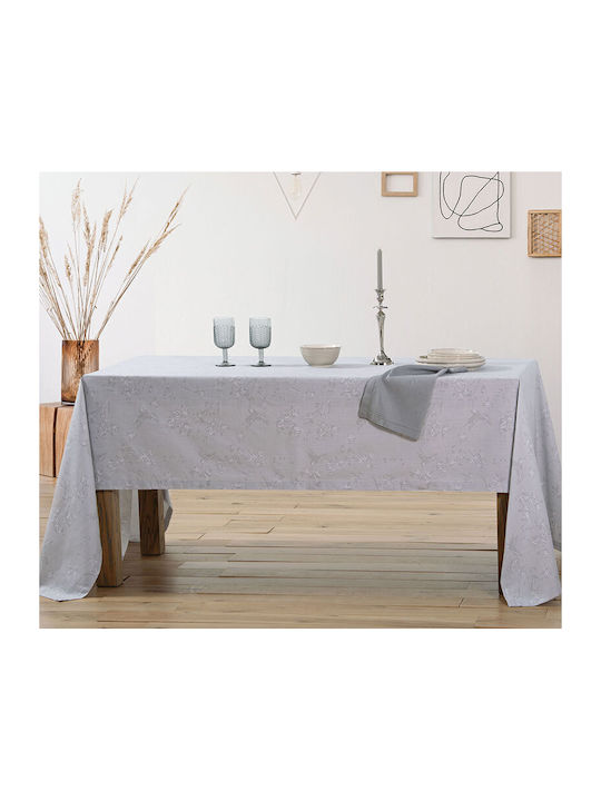 Nef-Nef Homeware Tablecloth Cotton Viviene Grey 150x250cm 034073