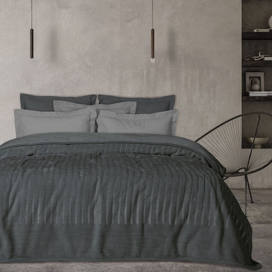Das Home 1349 Κουβέρτα Βελουτέ Μονή 160x240εκ. Γραφίτης