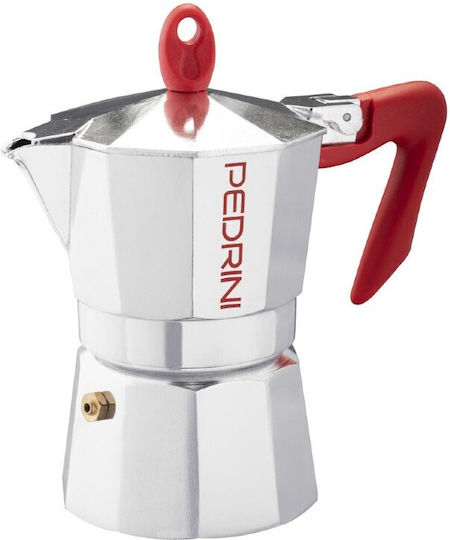 Pedrini Stovetop Espresso Pot for 4Cups Silver