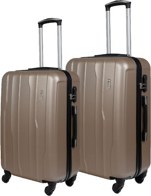 Cardinal 2012 Travel Suitcases Hard Champagne with 4 Wheels Set 2pcs