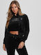 Cropped Women's Sweatshirt Jacket Velvet Black