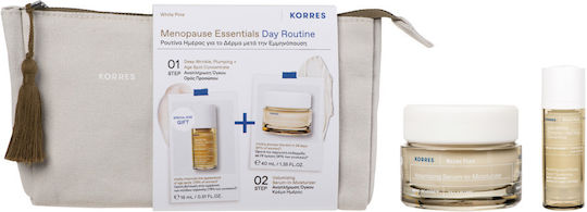 Korres White Pine Menopause Essentials Σετ Περιποίησης για Αντιγήρανση Day Routine 3τμχ