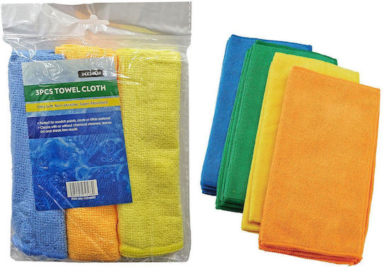 Victoria Home Cleaning Cloths with Microfibers General Use Multicolour 34x34cm Set=3 Pieces