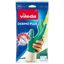 Vileda Γάντια Καθαριότητας Dermo Plus Latex Large Πράσινα 2τμχ