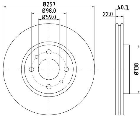 Hella Bremsscheibe für Fiat 500 / Panda / Stil