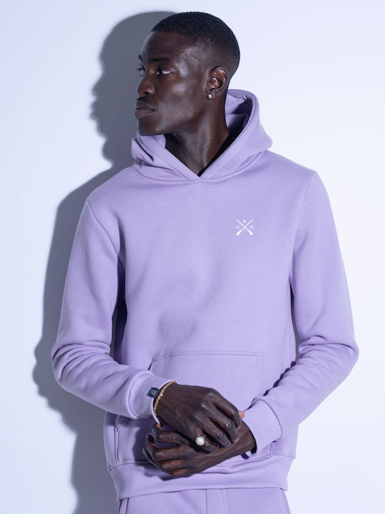 Vinyl Art Clothing Φούτερ με Κουκούλα Μωβ